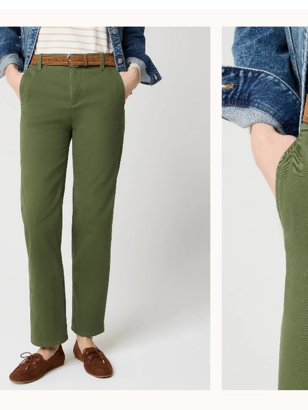 J. Crew everyday chino Distressed Fatigue Olive Military Green CQ422 Sz 14